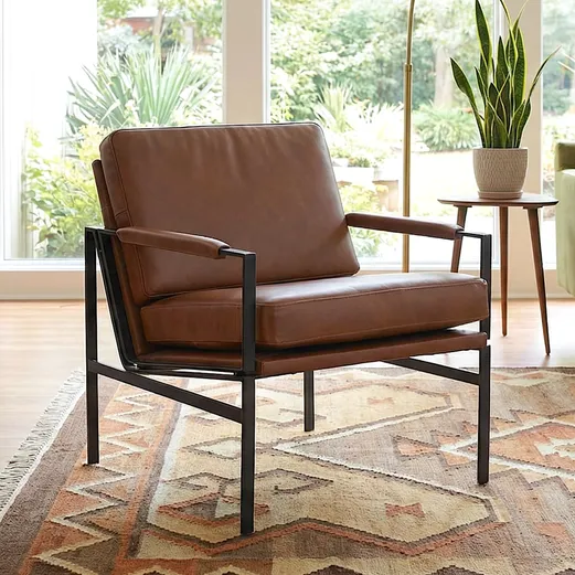 Sofa in styled living room