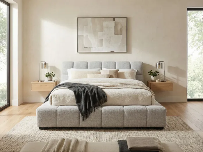 Sofa styled with decor